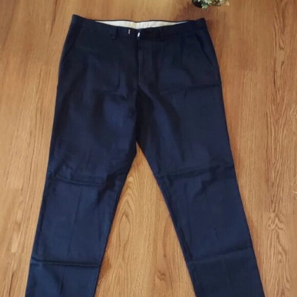 J.CREW BOWERY  PANTS MEN  SIZE W35 L32 NAVY BLUE FORMAL CASUAL STRETCHY  OFFICE - Picture 1 of 5